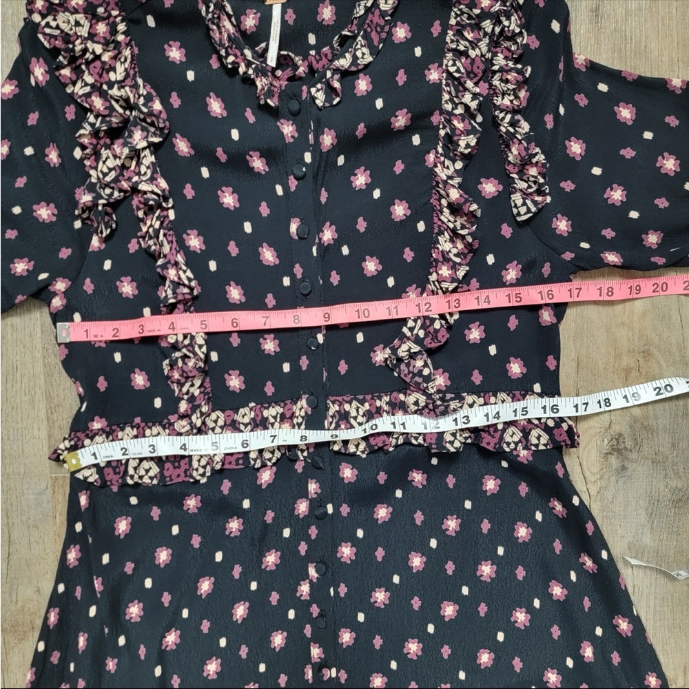 Free people Calico Skies Midi Dress Black Combo. Size: Small Color - Picture 8 of 9